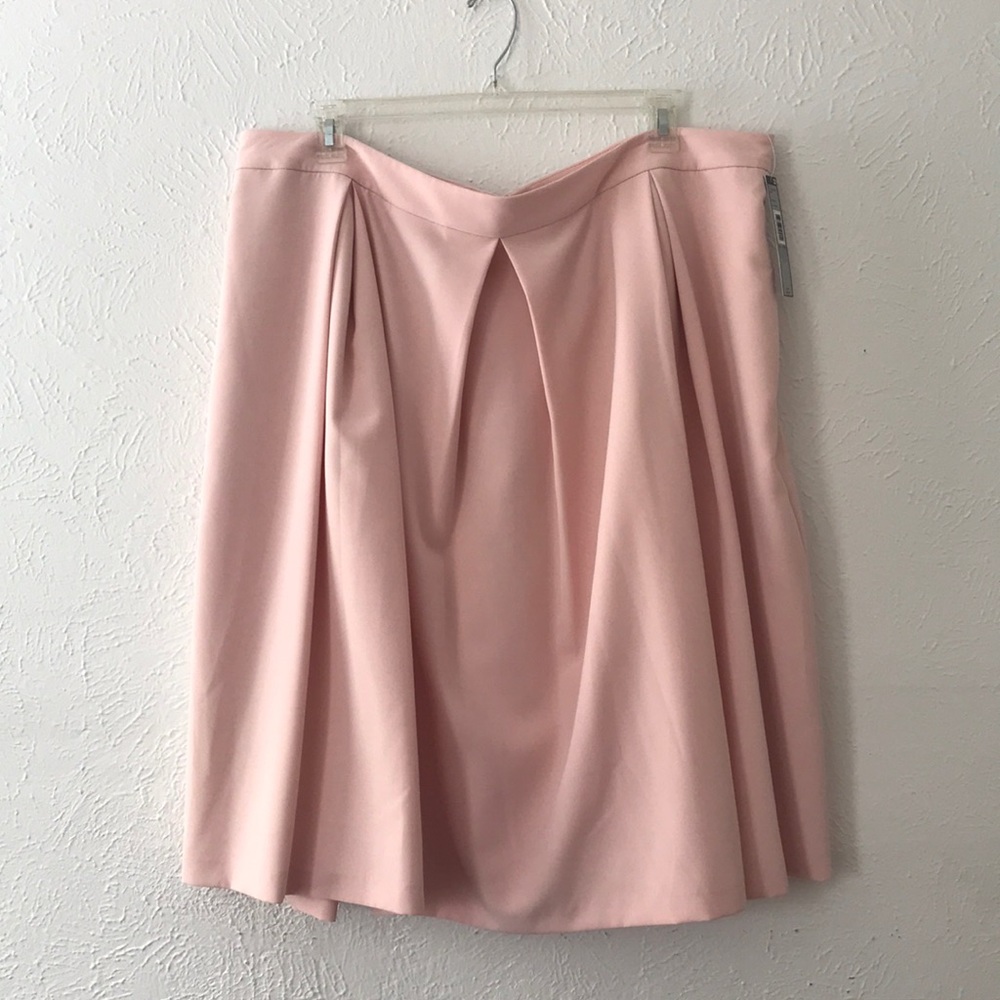 Blush Pink Pleated Skirt with Pockets